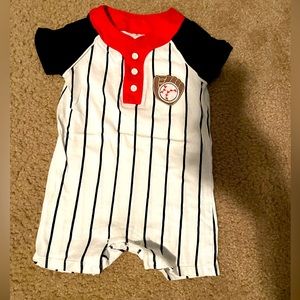 Baseball Onesie Black, White, and Red